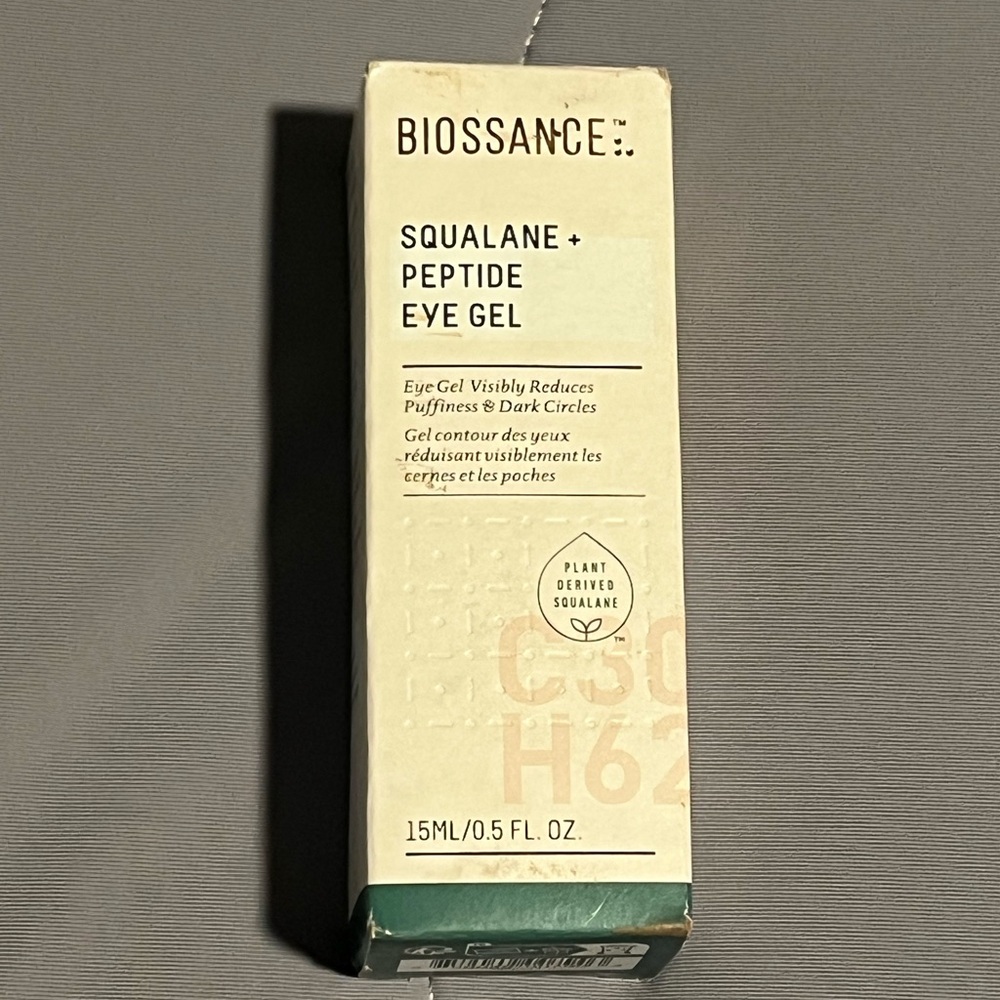 Biossance Squalane + Peptide Eye Gel - Cream and Green
